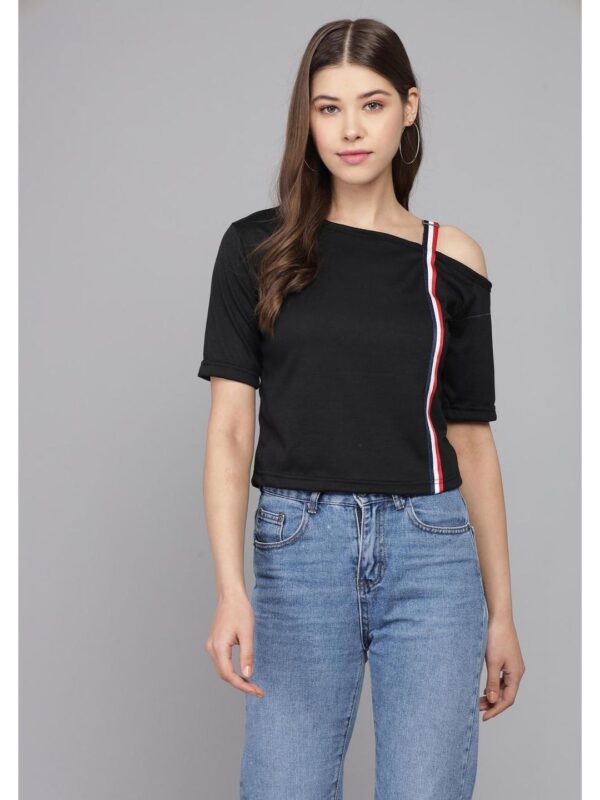 Striped One Shoulder Top