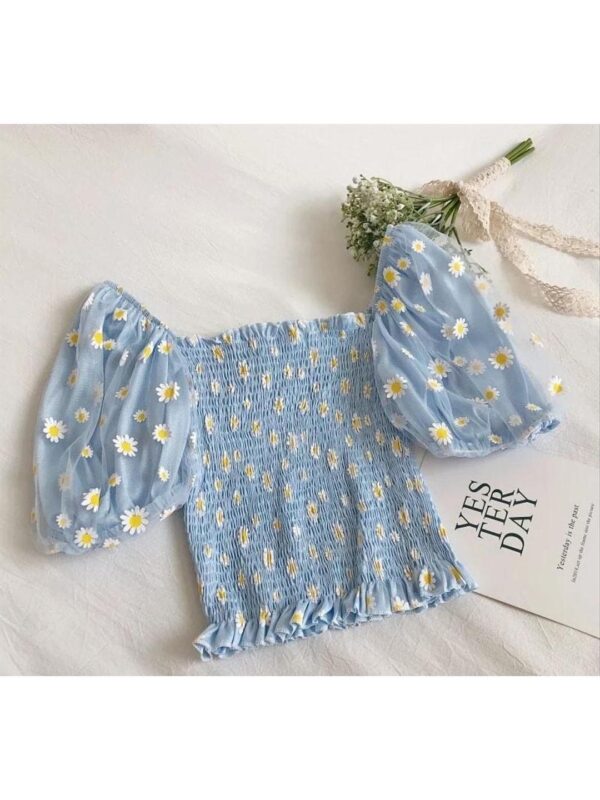 Flower Design Crop Top