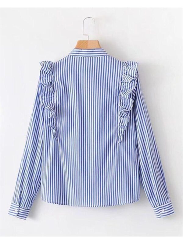 White Stripe Blue Women Shirt