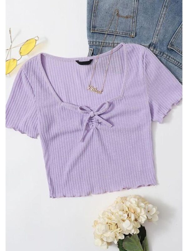 Deepneck Lavender Babylock Half Sleep Top