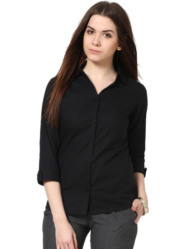 Solid Long Sleeve Rayon Women Shirt