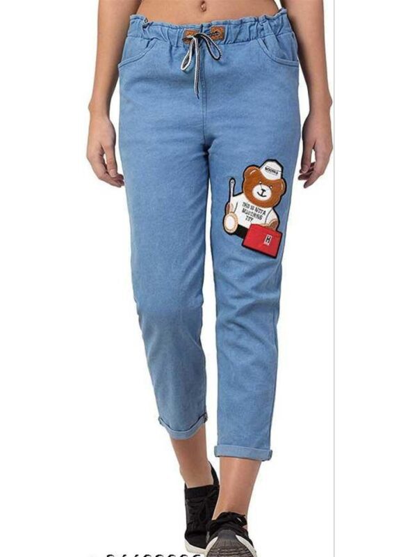 Teddy Bear Design Women Jeans