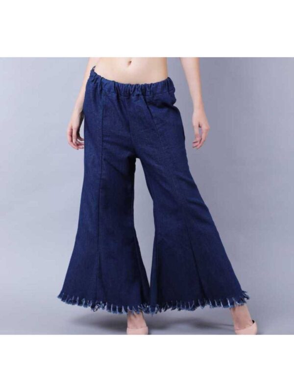 Solid Denim Women Palazzos