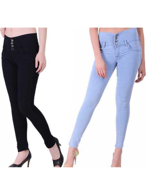 Stylish 4 Button Women Jeans Combo - Pack of 2