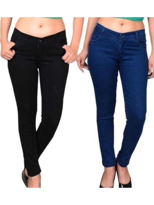 Classic Solid Colour Women Jeans Combo - Pack of 2