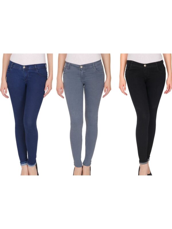 Classic Solid Colour Women Jeans Combo - Pack of 3