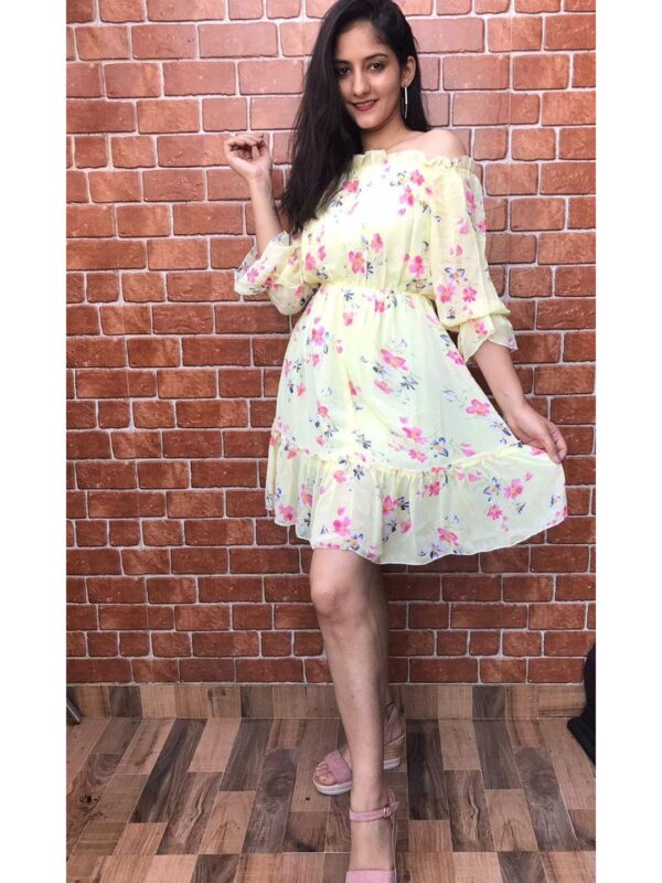 Foral Off Shoulder Short Dress