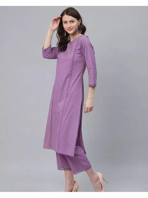 Lavender Solid Kurta Sets