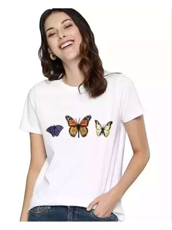 Trendy Graphic Cotton Blend Round Neck Women T-shirt