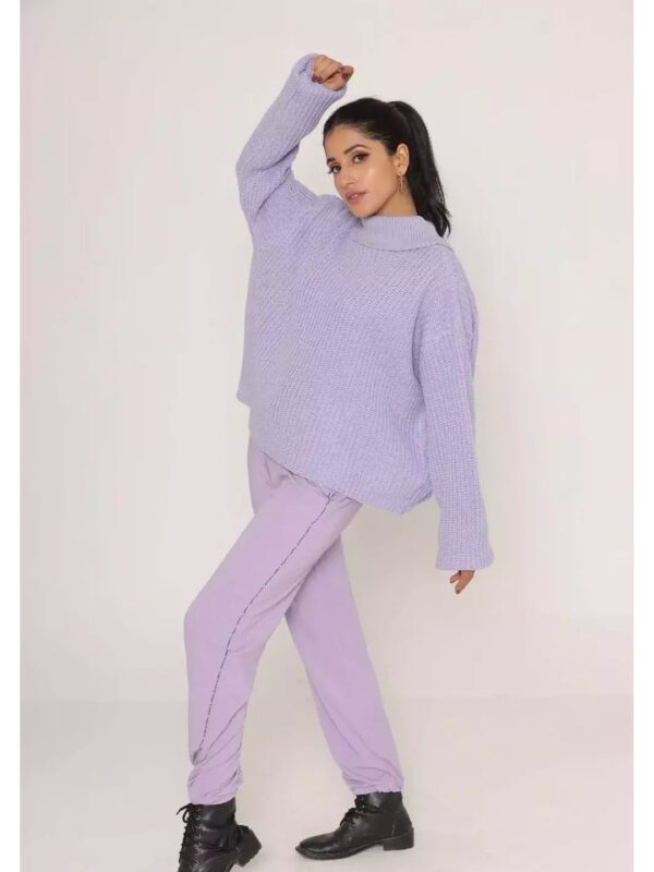 Full Sleeve Solid Woolen Sweatshirt For Women