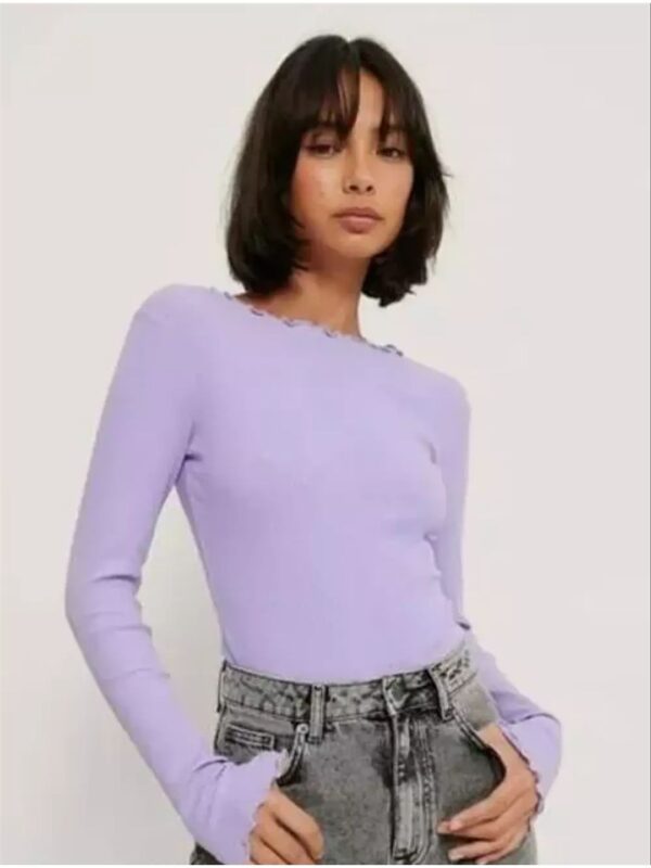 Bodycon Frill Long Sleeve Top for Women