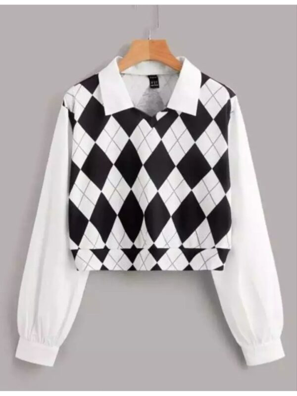 Trendy Checkered Shirt Crop Top for Women
