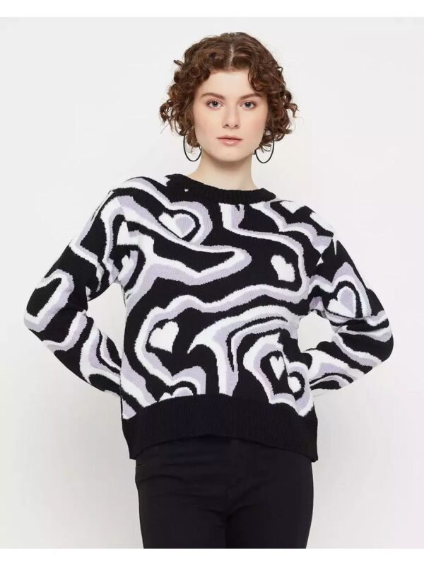 Oversized Round Neck Knitted Sweater for Women