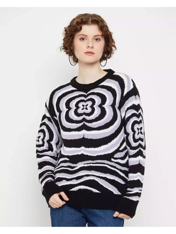 Oversized Round Neck Knitted Sweater for Women