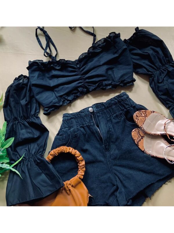 Solid Off-Shoulder Crop Top for Women