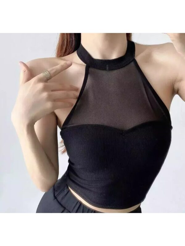 Solid Halter Neck Crop Top for Women