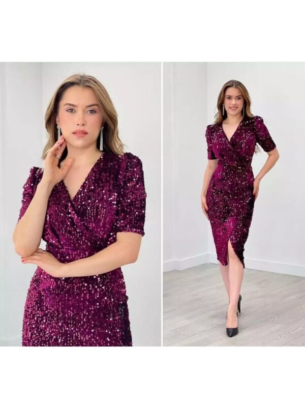 Sequin Midi Wrap Dress for Women