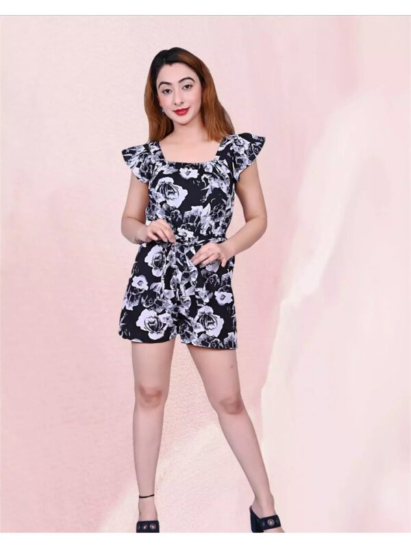 Printed Flare Short Jumpsuit for Women