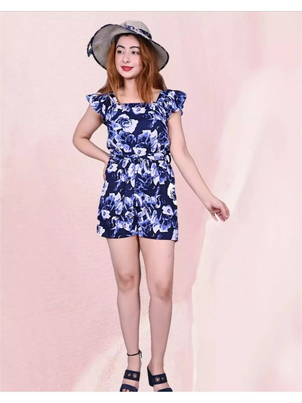 Printed Flare Short Jumpsuit for Women