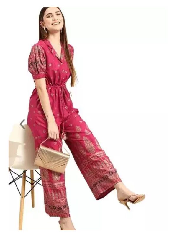 Ethnic Motifs Printed Flare Jumpsuit for Women