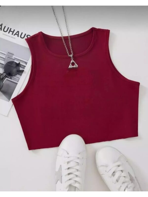 Solid Cropped Tank Top for Women