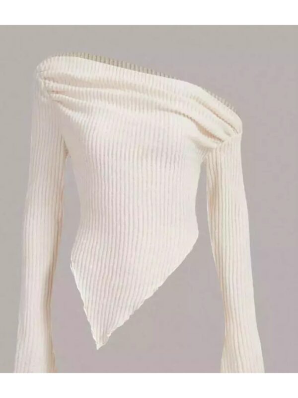 Asymmetric Ribbed One-Shoulder Top for Women
