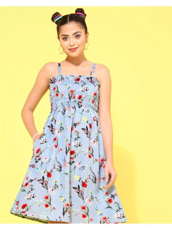 Floral Smocked Shift Dress for Women