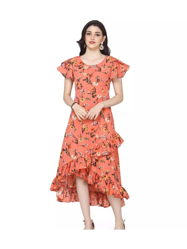 Floral Tulip Hem Ruffle Maxi Dress for Women