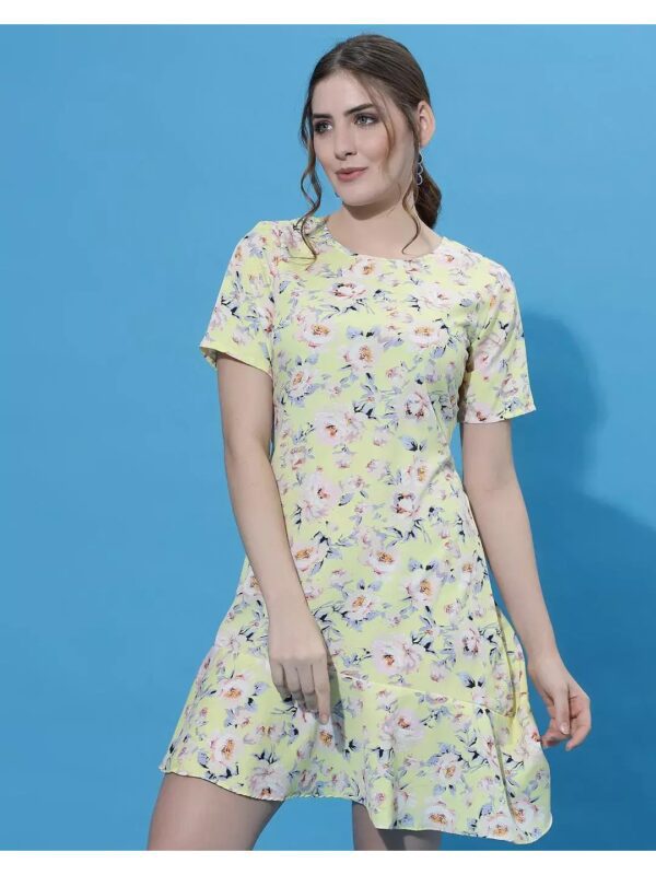 Floral Asymmetric Skater Dress for Women