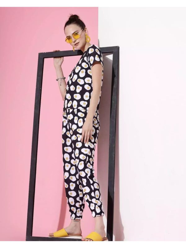 Printed Co-ord Set with Jogger Pants for Women