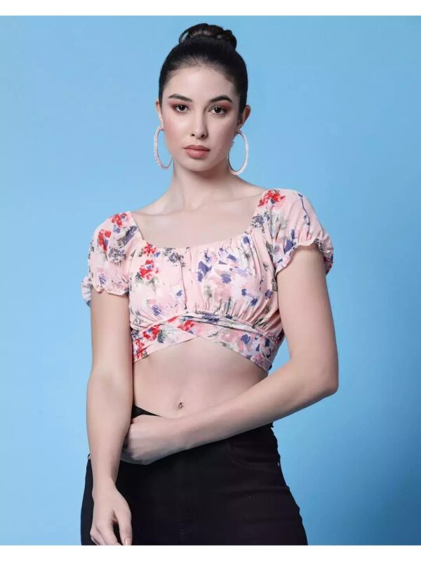 Floral Ruffle Crop Top for Women