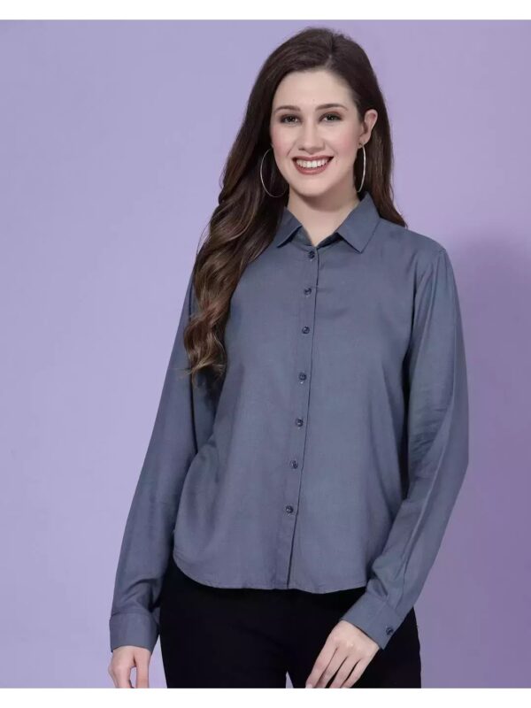 Solid Rayon Regular Shirt for Women