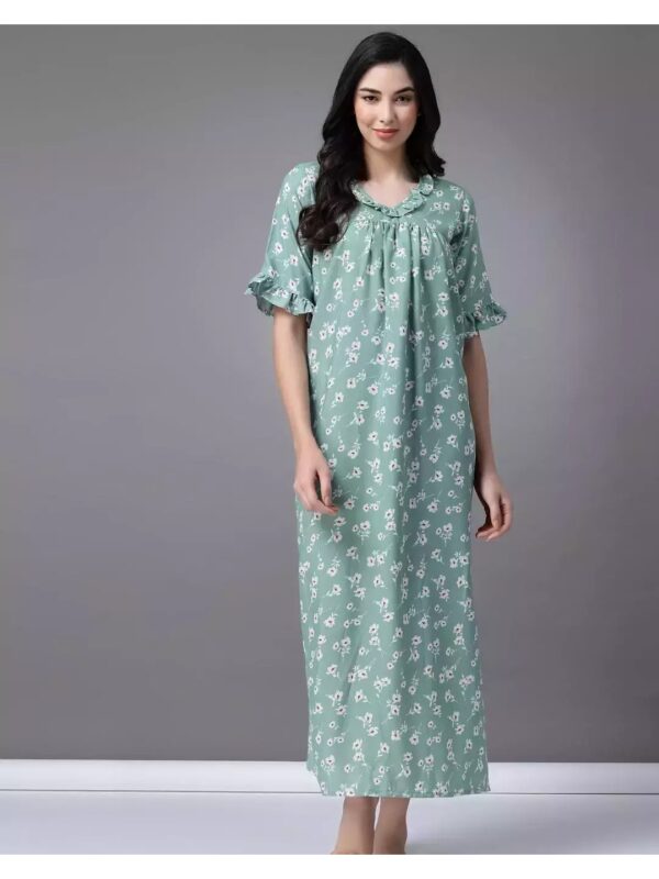Printed Night Gown Maxi Dress for Women