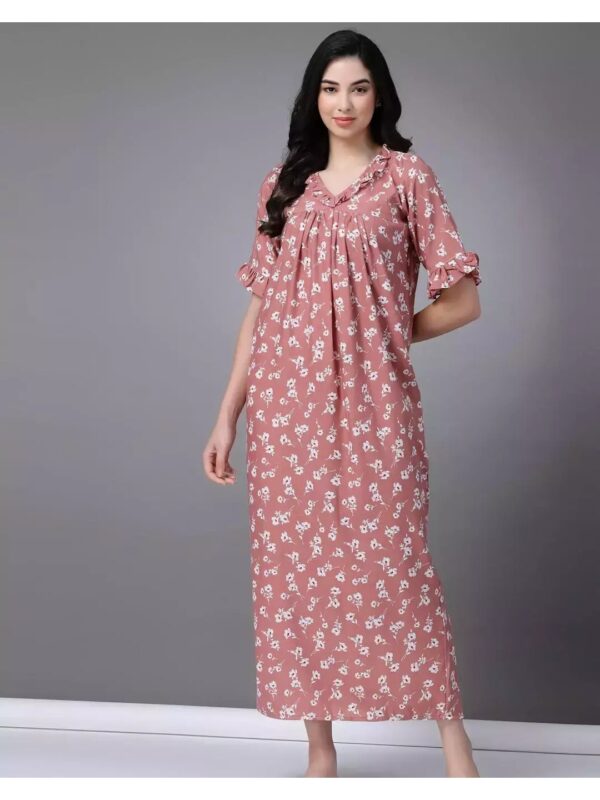 Printed Night Gown Maxi Dress for Women