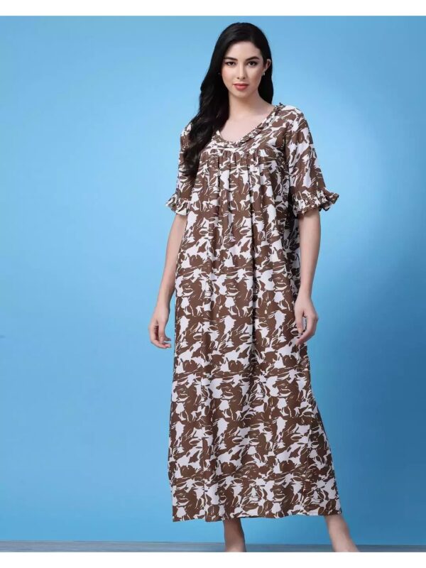 Printed Night Gown Maxi Dress for Women