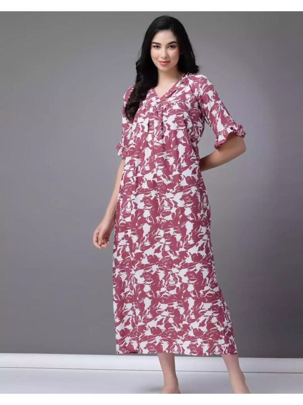 Printed Night Gown Maxi Dress for Women