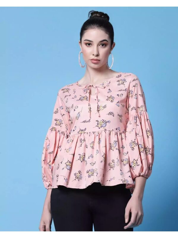 Floral Peplum Top for Women