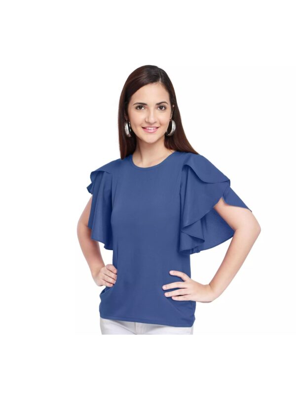 Solid Ruffle Top for Women