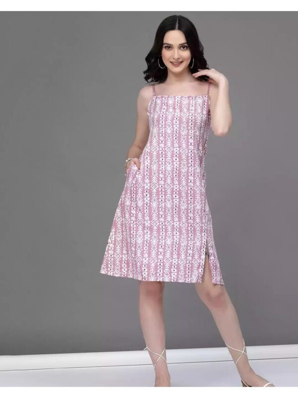 Printed Sleeveless Mini Slit Dress for Women