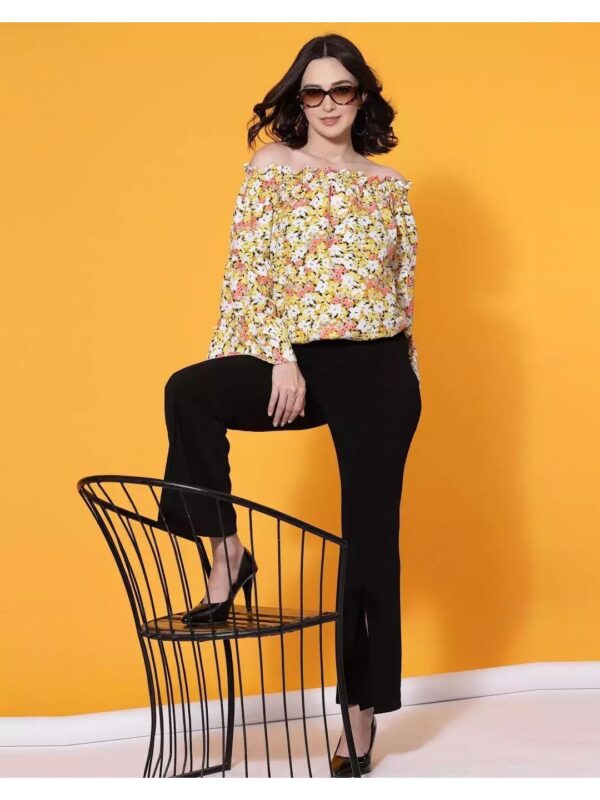 Oversized Printed Off-Shoulder Top for Women