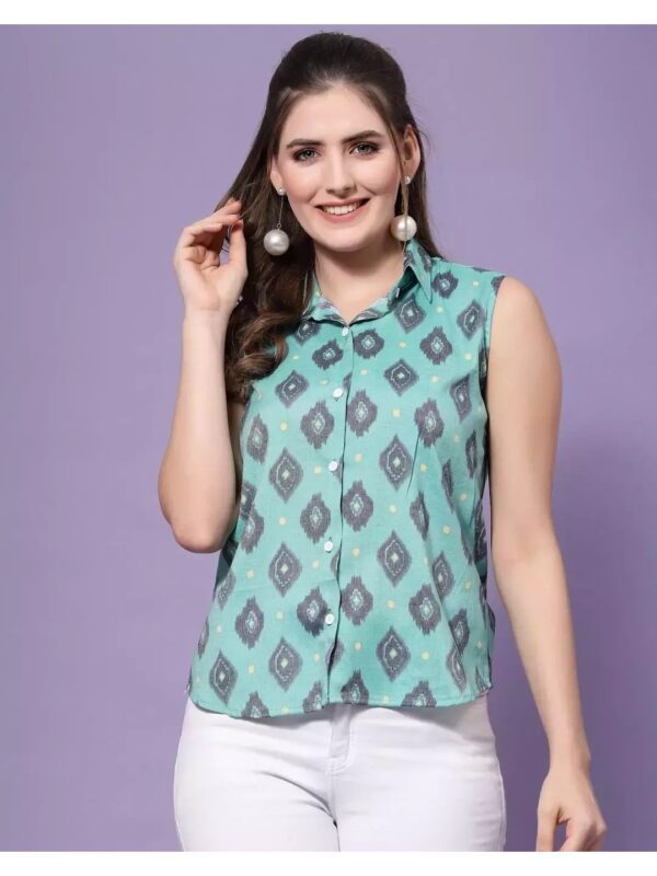 Printed Sleeveless Shirt for Women