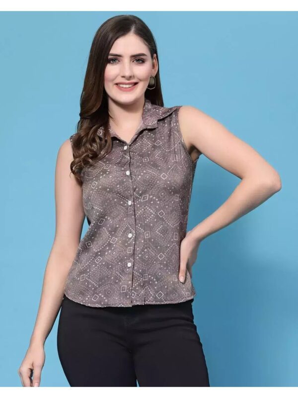 Printed Sleeveless Shirt for Women