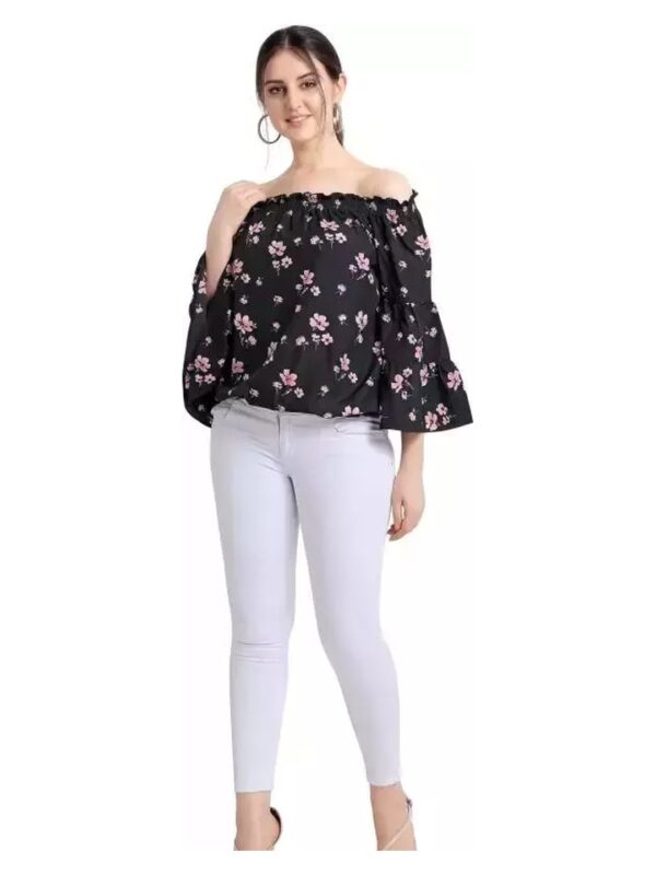 Printed Oversized Off-Shoulder Top for Women