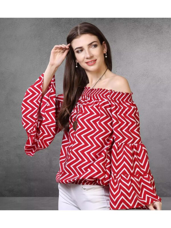 Printed Oversized Off-Shoulder Top for Women