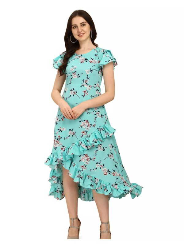 Printed High-Low Wrap Dress for Women