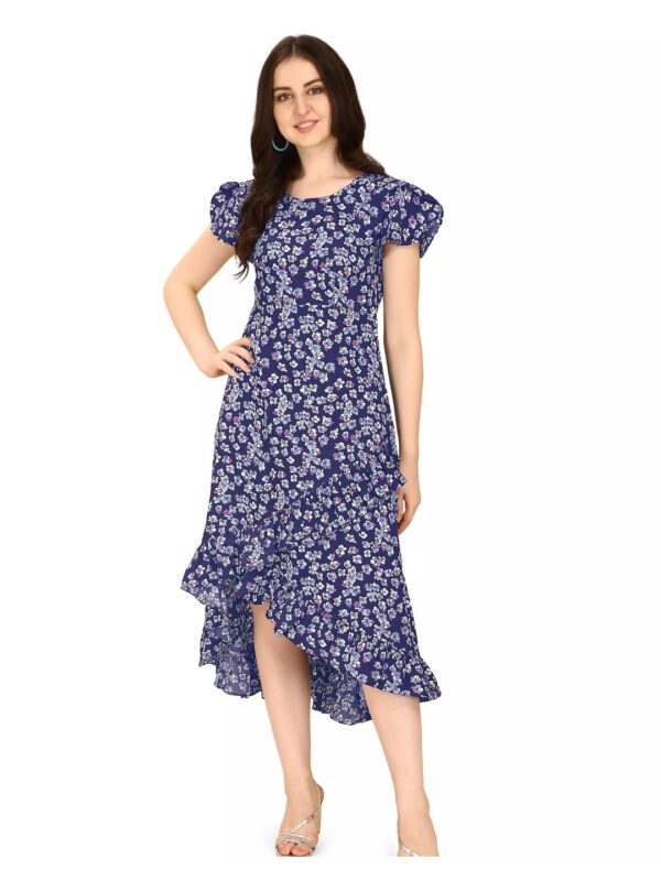 Printed Midi Wrap Dress for Women