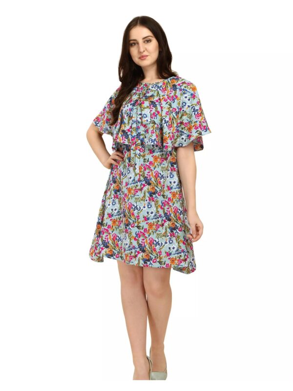 Printed Midi Cape Dress for Women