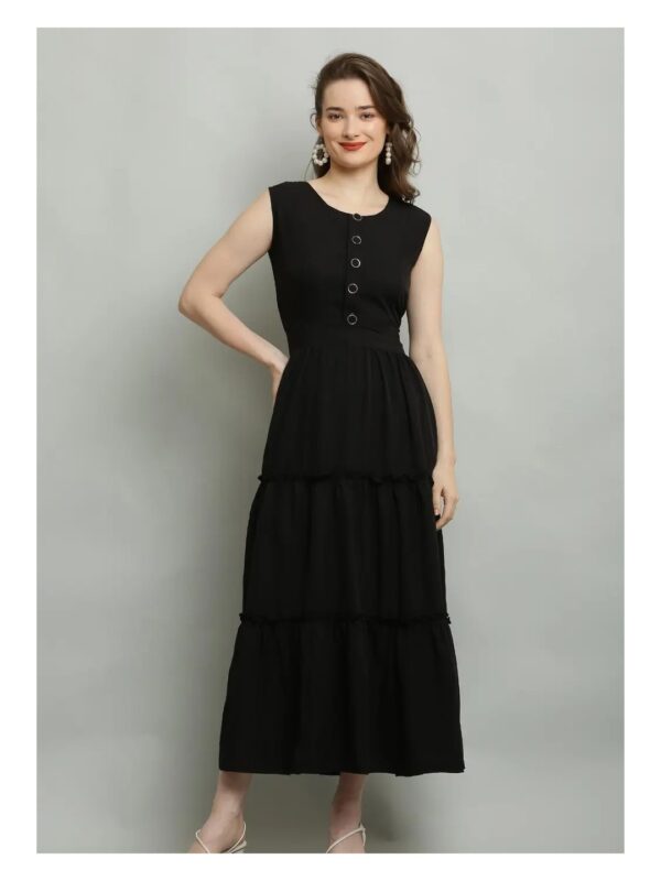 Solid Sleeveless Tiered Maxi Dress for Women