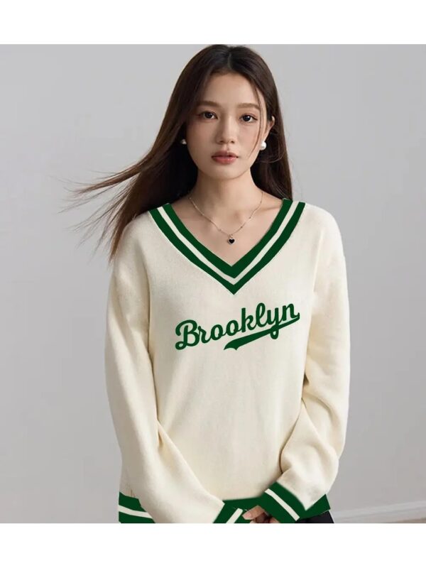 Brooklyn Typography Varsity T-shirt for Women