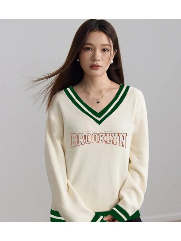 Brooklyn Typography Varsity T-shirt for Women